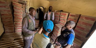 UNICEF’s Chief of Field Office visits the stores of Tawilla hospital, Darfur.